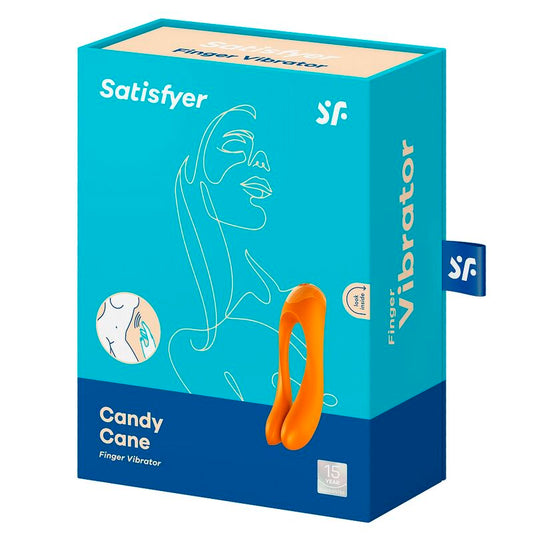 SATISFYER - CANDY CANE VINGERVIBRATOR ORANJE