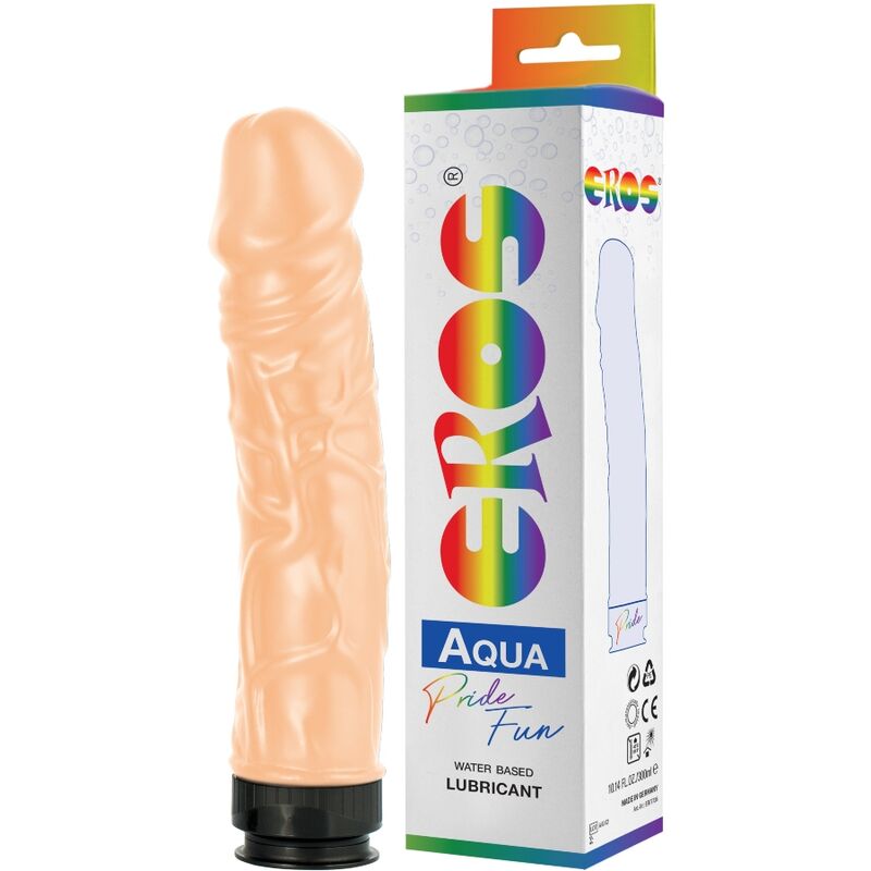 PRIDE - EROS AQUA LGBT PRIDE DILDO EN GLIJMIDDEL OP WATERBASIS