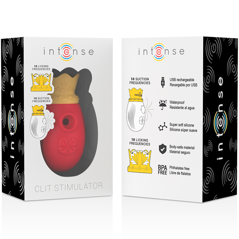 INTENS - CLITORISSTIMULATOR 10 ZUIG- EN LIKSTANDEN - ROOD