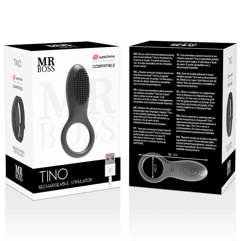 MR BOSS - TINO STIMULERENDE RING + WATCHME AFSTANDSBEDIENING