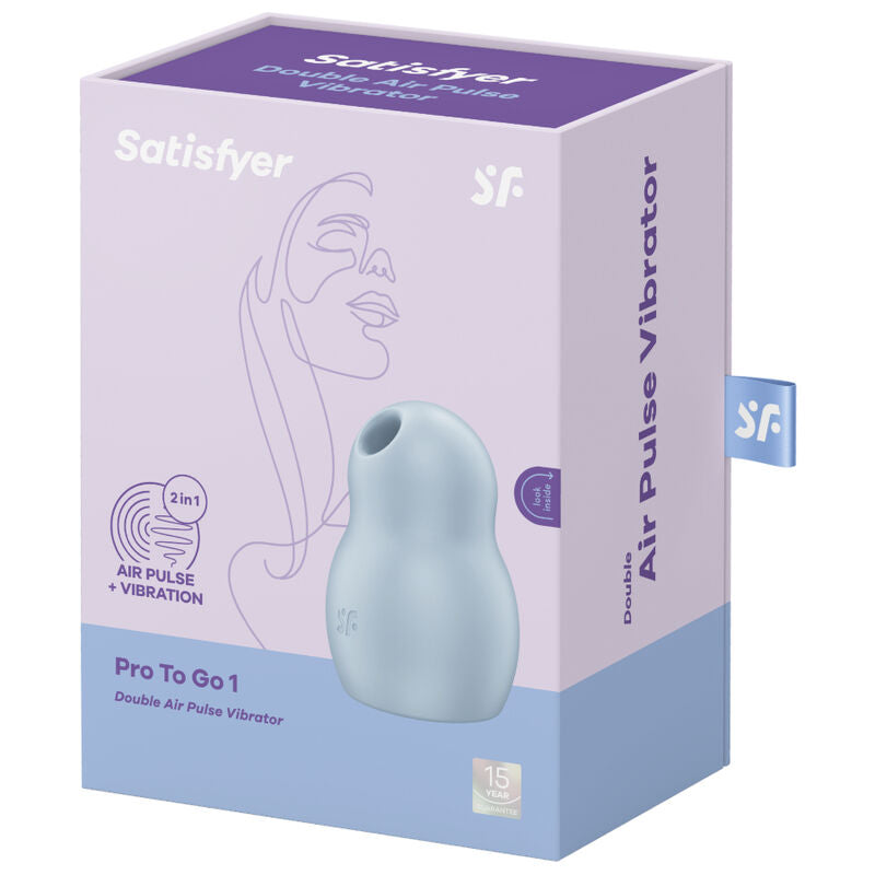 SATISFYER - PRO TO GO 1 DUBBELE STIMULATOR EN VIBRATOR BLAUW