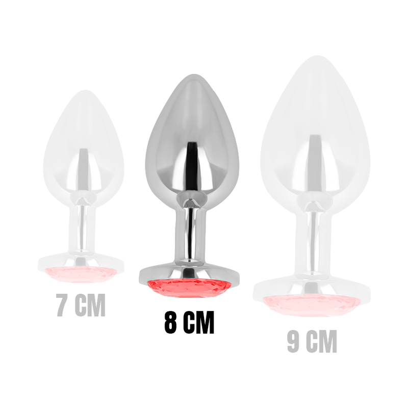 OHMAMA - ANAALPLUG MET RODE KRISTAL 8 CM