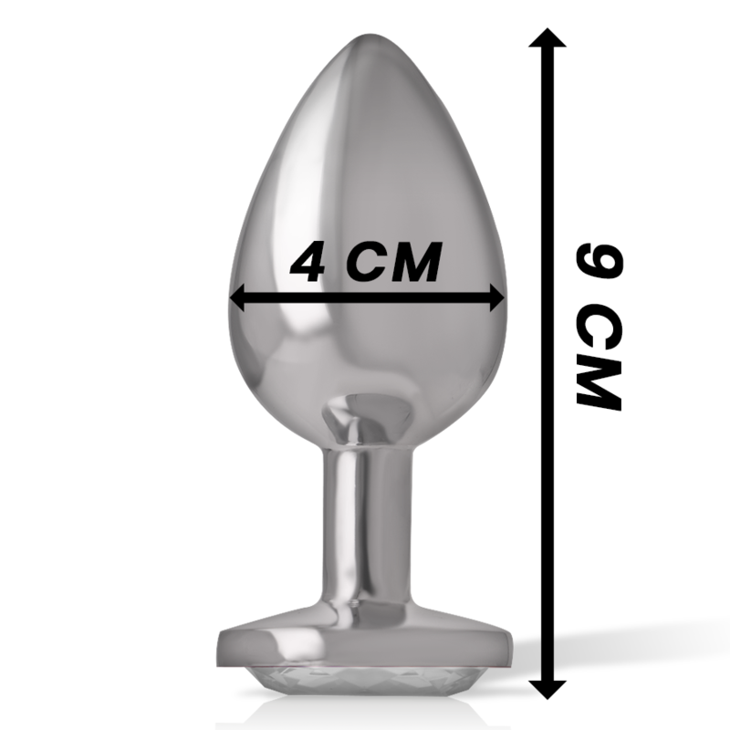 INTENSE - ALUMINIUM METAL ANALE PLUG MET ZILVEREN KRISTAL MAAT L