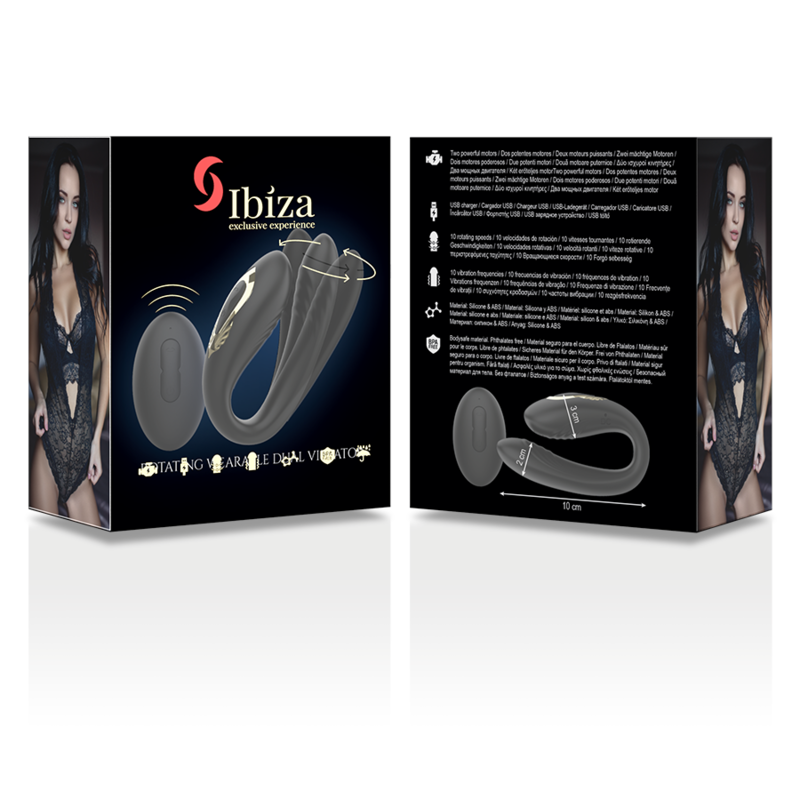 IBIZA - ROTERENDE DUBBELE VIBRATOR AFSTANDSBEDIENING