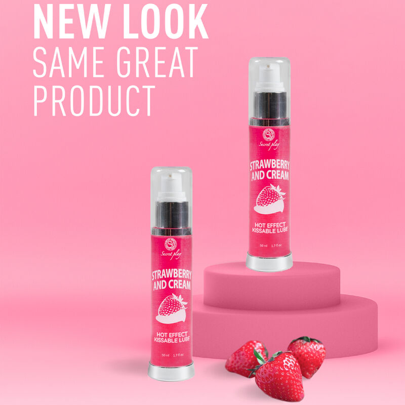 SECRETPLAY - GLIJMIDDEL 2-1 WARMTE EFFECT AARDBEI & ROOM 50 ML