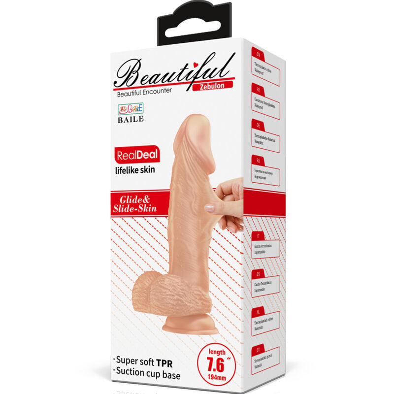 BAILE - PRACHTIGE ONTMOETING ZEBULON FLEXIBELE REALISTISCHE DILDO 19.4 CM NATUREL