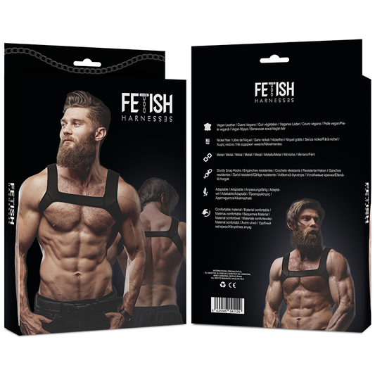 FETISH SUBMISSIVE HOUDING - NEOPREEN BORSTHARNAS VOOR MANNEN MAAT L