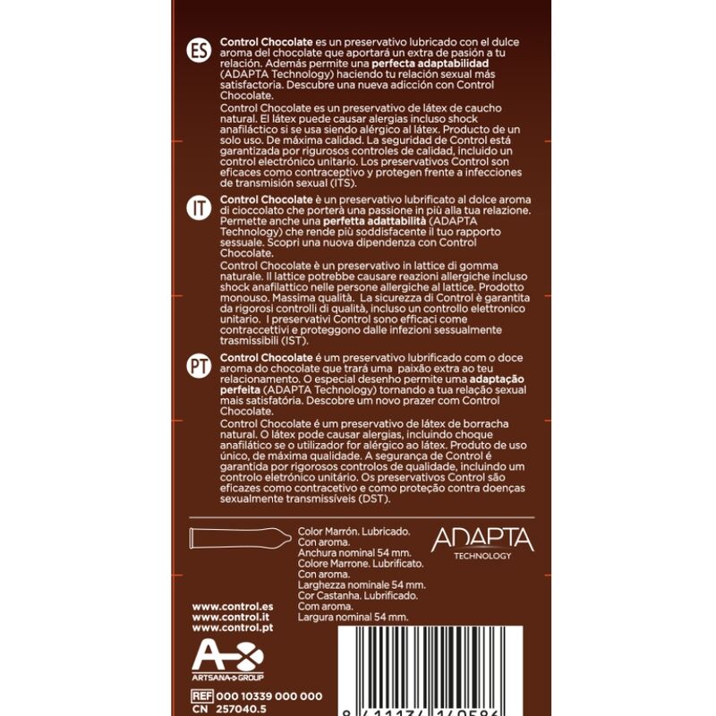 CONTROL - ADAPTA CHOCOLADE CONDOMS 12 STUKS