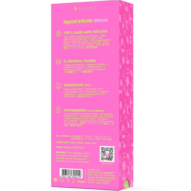 B SWISH - BGOOD INFINITE DELUXE OPLAADBARE VIBRATOR ROZE SILICONE