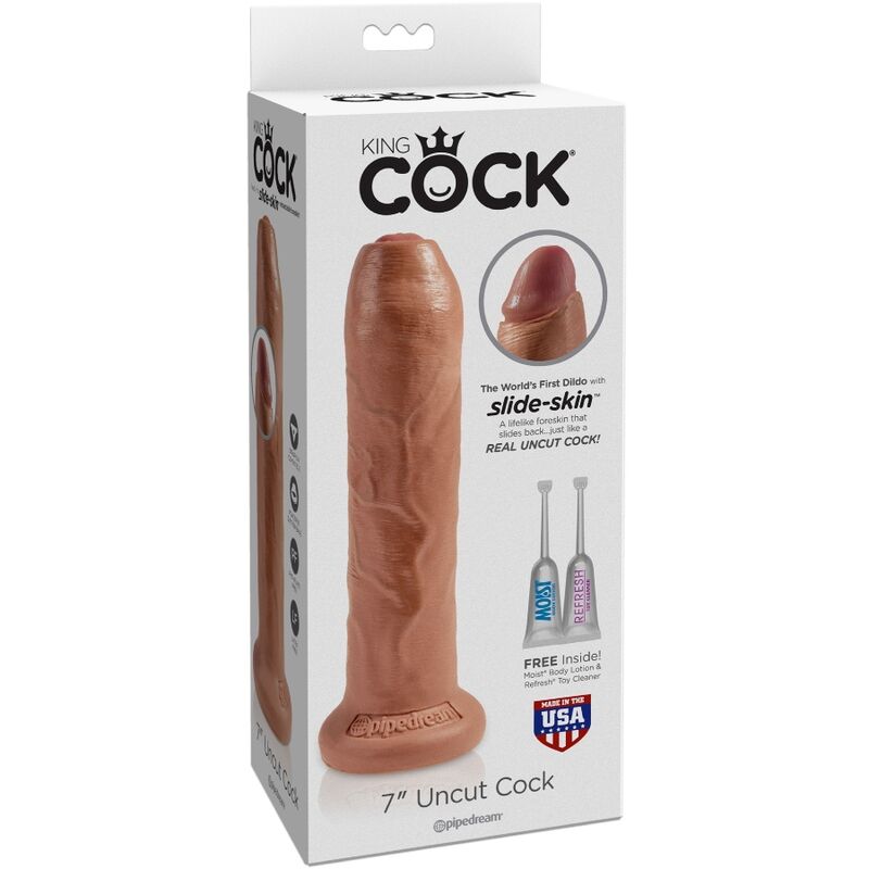 KING COCK - ONBESNEDEN REALISTISCHE PENIS 17,8 CM KARAMEL