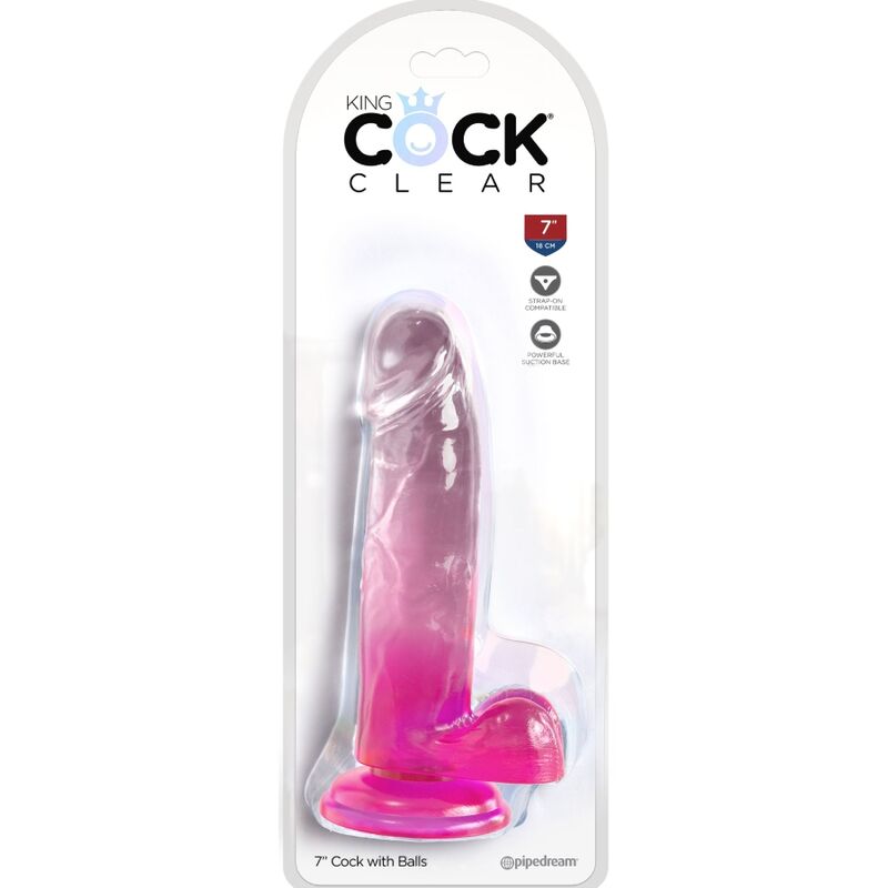 KING COCK - DUIDELIJKE REALISTISCHE PENIS MET BALLEN 15,2 CM ROZE