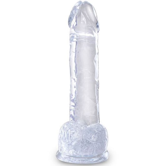 KING COCK - DUIDELIJKE REALISTISCHE PENIS MET BALLEN 15,2 CM TRANSPARANT
