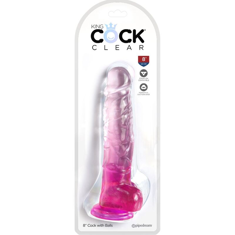 KING COCK - DUIDELIJKE REALISTISCHE PENIS MET BALLEN 16,5 CM ROZE