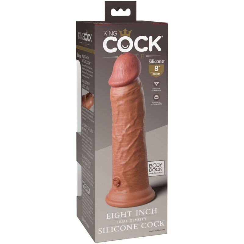 KING COCK - ELITE REALISTISCHE SILICONEN DILDO 20.3 CM KARAMEL