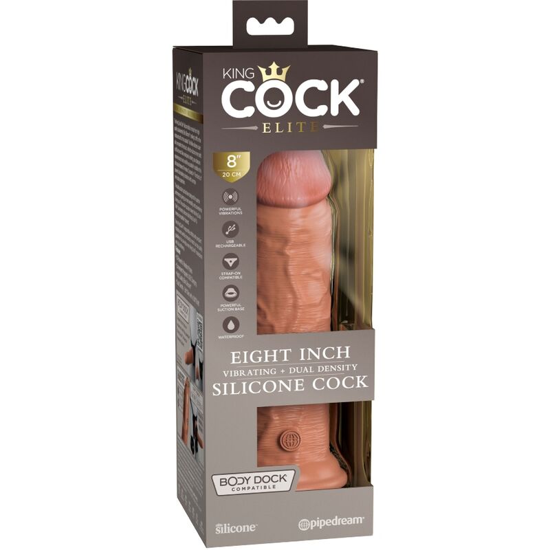 KING COCK - ELITE REALISTISCHE DILDO TRILLEND & SILICONE 20,3 CM CARAMEL