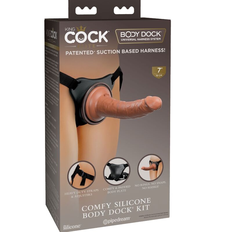 KING COCK - ELITE COMFY VERSTELBAAR HARNAS MET DILDO 17.8 CM