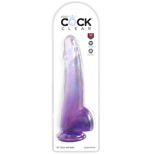 KING COCK - DOORZICHTIGE DILDO MET TESTIKELS 19 CM PAARS