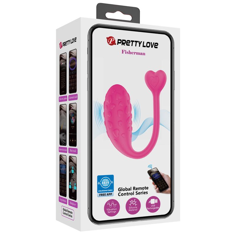 PRETTY LOVE - ROZE FISHER VIBREREND EI MET APP-BEDIENING