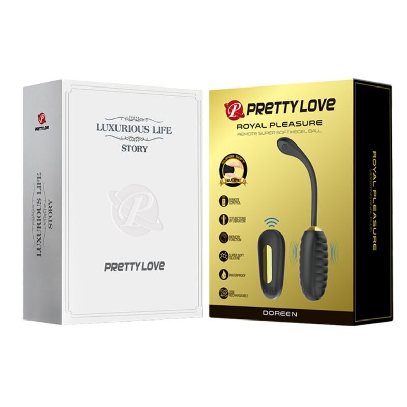 PRETTY LOVE - DOREEN LUXE OPLAADBAAR VIBREREND EI ZWART AFSTANDSBEDIENING