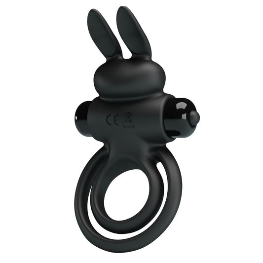 PRETTY LOVE - VIBRATOR III RABBITRING VOOR ZWARTE PENIS