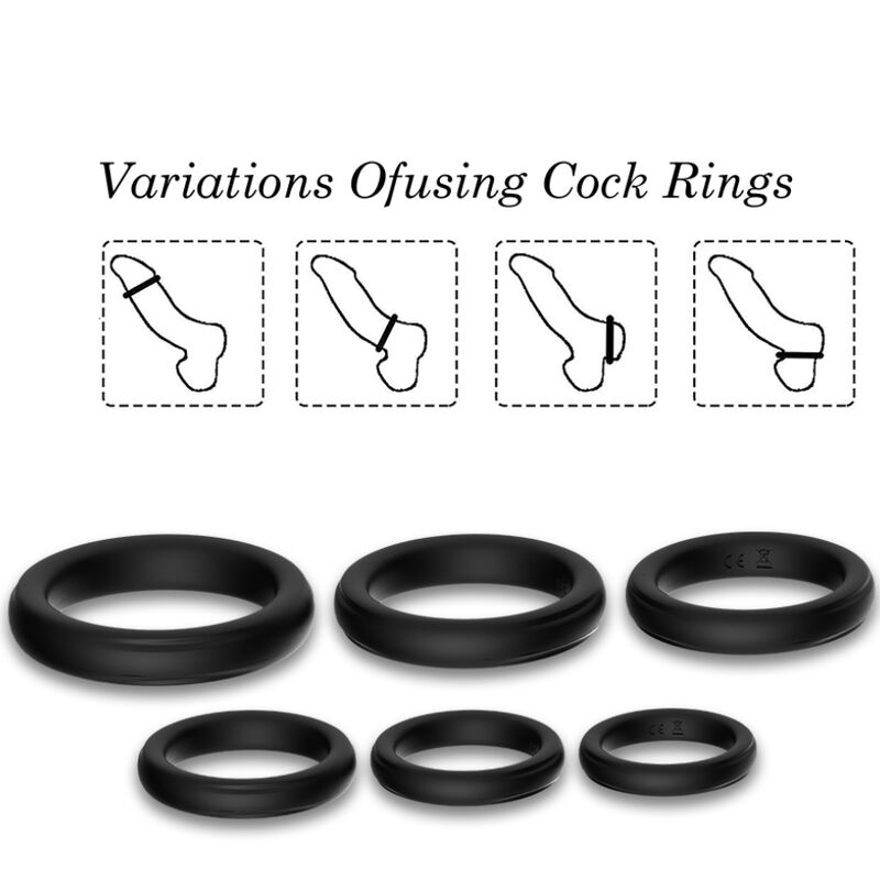 ARMONY - ZORGROKKELRINGEN SILICONE ZWART