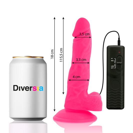 DIVERSIA - FLEXIBELE TRILLENDE DILDO ROZE 18 CM -O- 4 CM