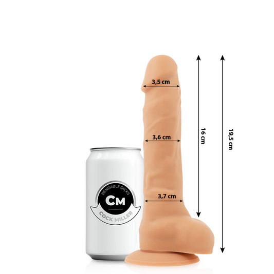 COCK MILLER - DILDO REALISTISCH SILICONEN, VERSTELBAAR, FLESH 19,5 CM