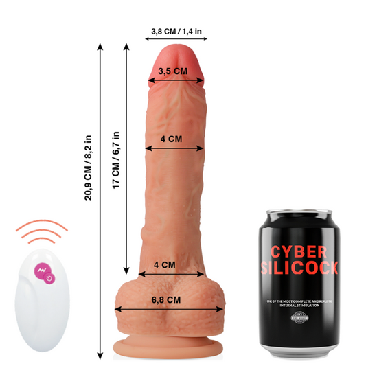 CYBER SILICOCK - AFSTANDSBEDIENBARE REALISTISCHE MASTER HUCK 20.9 CM -O- 4 CM