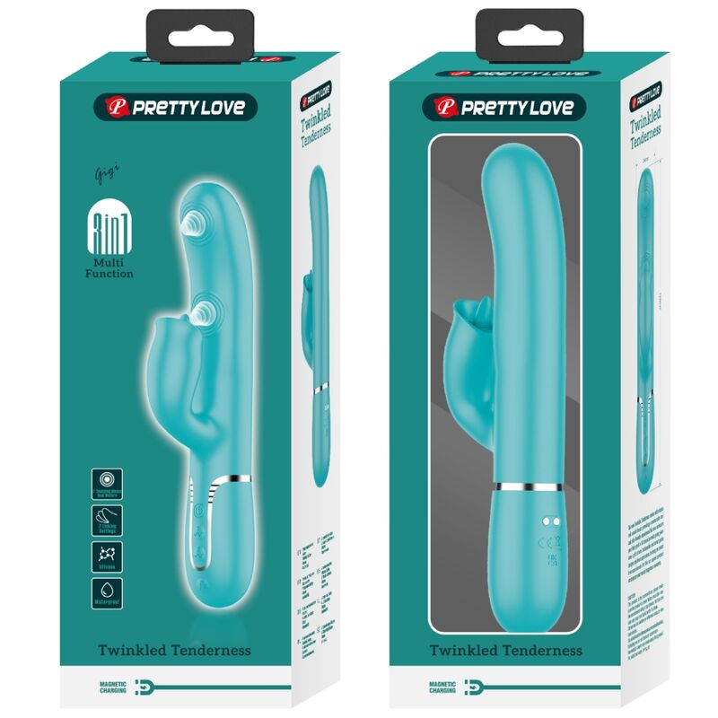 PRETTY LOVE - KONIJN VIBRATOR MET LIKKENDE AQUAGROEN