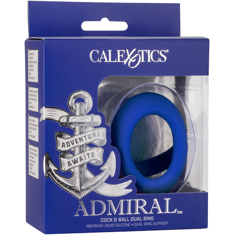 CALEXOTICS - ADMIRAAL COCK BALL DUBBELE RING BLAUW