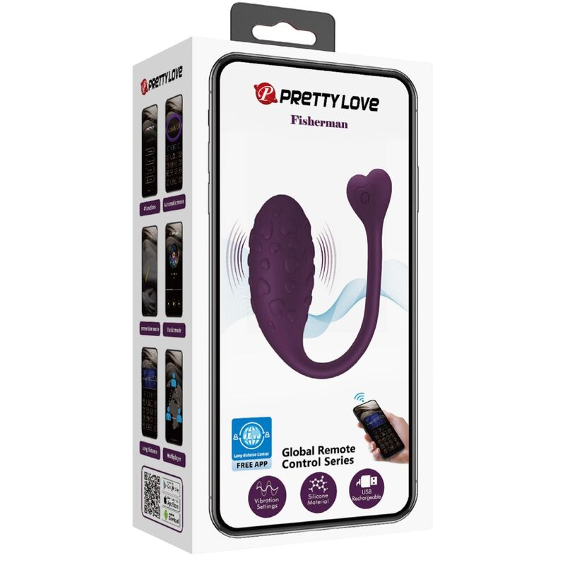 PRETTY LOVE - FISHERMAN APP-GESTUURD VIBREREND EI LILA