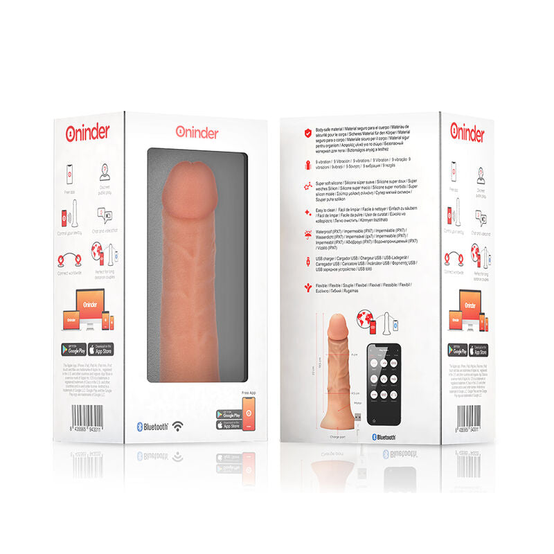 ONINDER - GROTE BOGOTÁ VIBRATOR DILDO 9 SNELHEDEN NATUURLIJK 22 CM -O- 4,5 CM - GRATIS APP