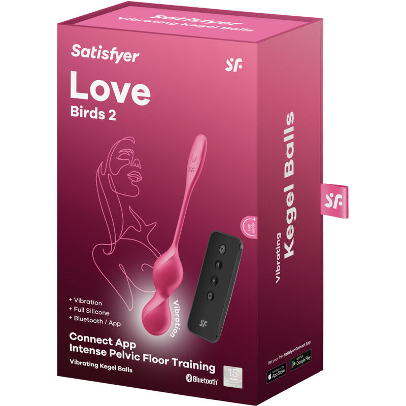 SATISFYER - LOVE BIRDS 2 VIBRERENDE KEGELKOGELS + GRATIS APP