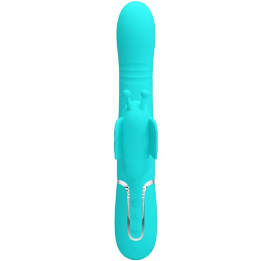 PRETTY LOVE - MULTIFUNCTIONELE KONIJNENVIBRATOR 4 IN 1 VLINDER AQUA GROEN