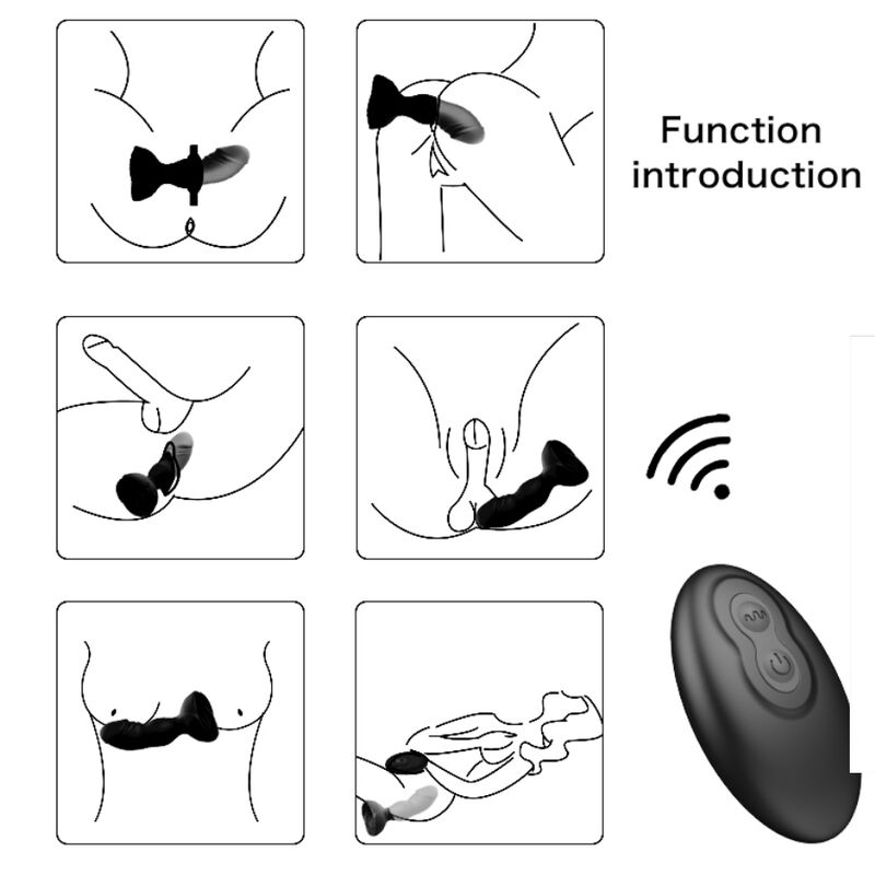 ARMONY - EXTREME A BLOOM ROOS VIBRATOR & ANAALPLUG AFSTANDSBEDIENING ZWART