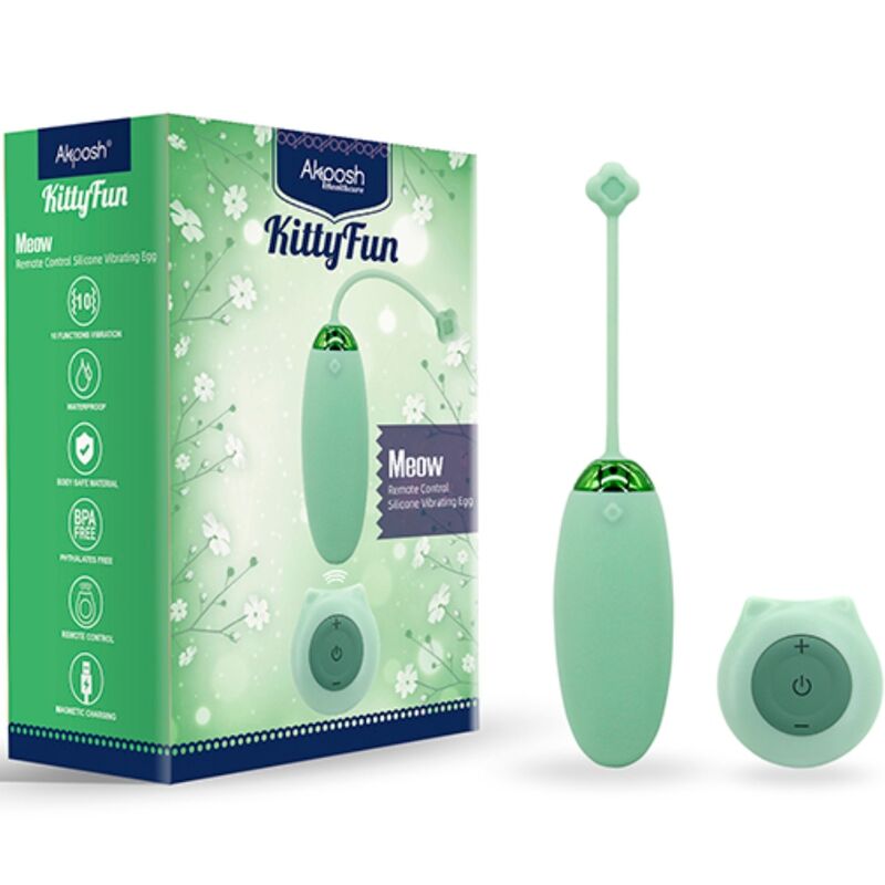 ARMONY - KITTY FUN EGG VIBRATOR AFSTANDSBEDIENING 10 TRILLINGEN GROEN