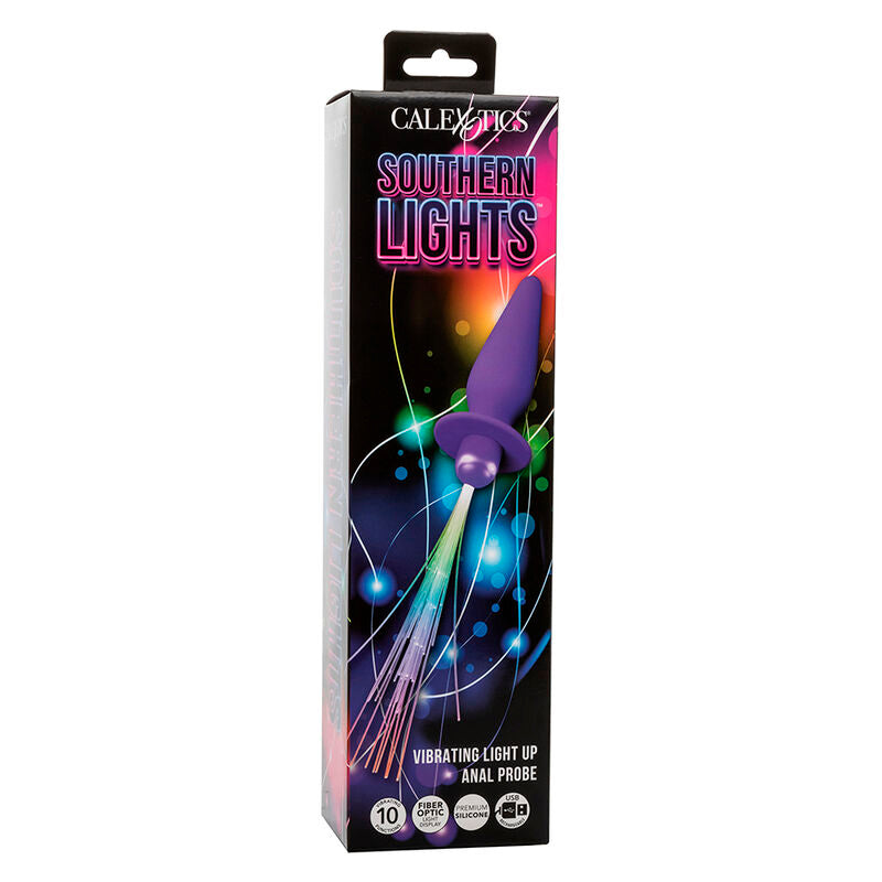 CALEXOTICS - SOUTHERN LIGHTS OPLICHTENDE ANALE PLUG 10 TRILLINGEN SILICONEN PAARS