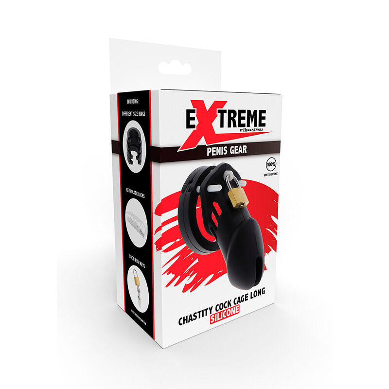 HIDDEN DESIRE - EXTREME KUISHEID KOKER KOKER SILICONE MAAT L ZWART