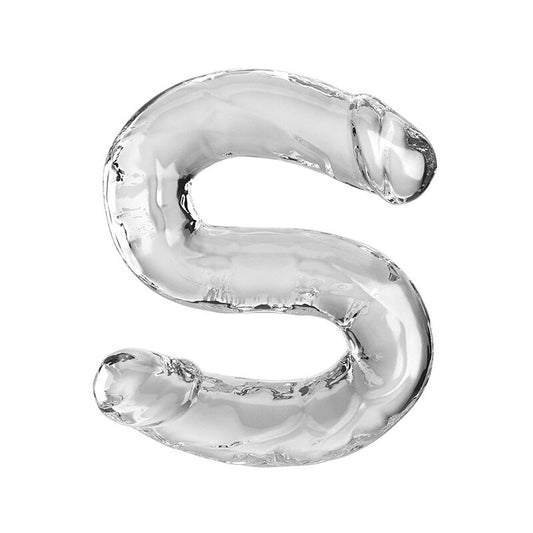KING COCK - DOUBLE TROUBLE DUBBELE DILDO 46 CM DOORZICHTIG