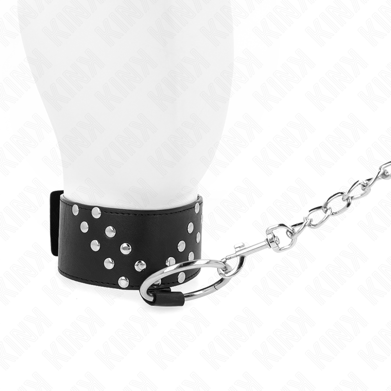 KINK - KETTING MET RIEM 65 CM MET V-KLINKNAGEL VERSTELBAAR 36-43 CM X 5 CM