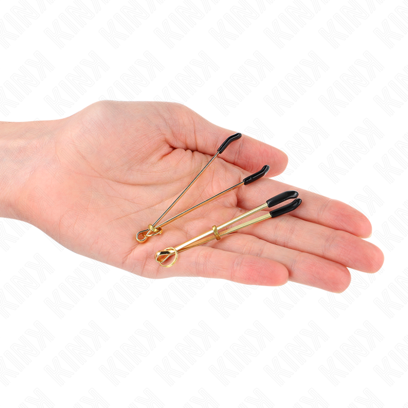 KINK - DUNNE NIPPELKLEMMEN GOUD 7 CM