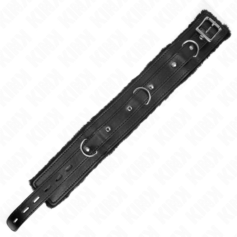 KINK - HALSBAND MET RIEM 65 CM MET BEPERKINGEN ZWART 36-42 CM X 5.5 CM