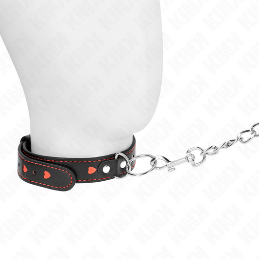KINK - KETTING MET BAND 65 CM HART DETAILS 52,5 X 2,5 CM