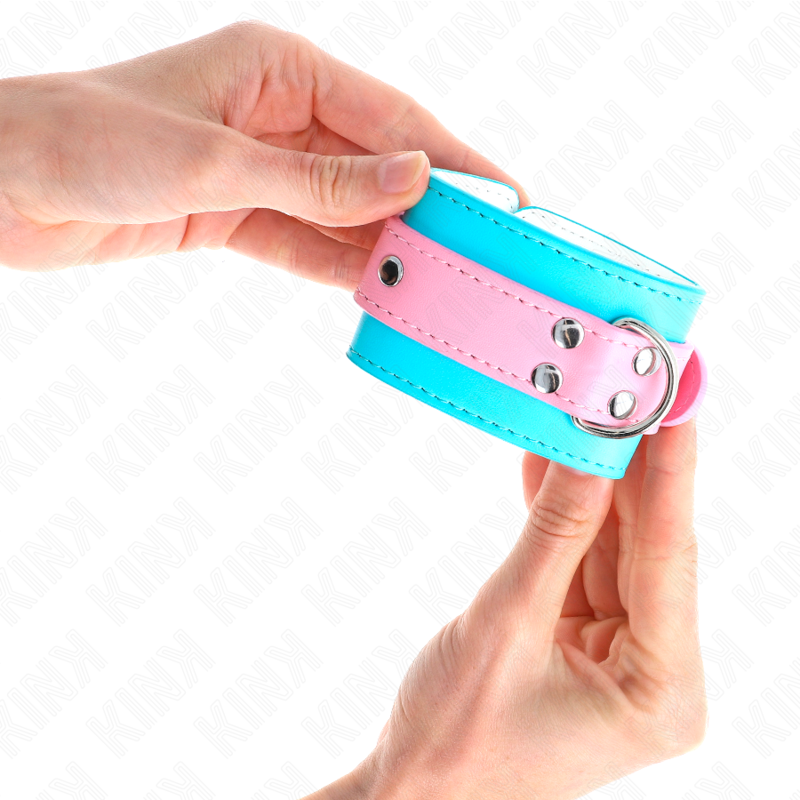KINK - SCHATTIGE POLSBANDJES BLAUW / ROZE VERSTELBAAR 16-28 CM X 5 CM