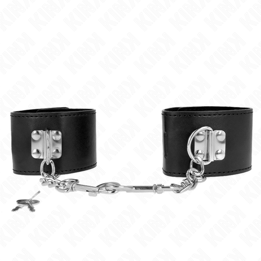 KINK - POLSBILJOENEN MET HANGSLOTSLUITING ZWART VERSTELBAAR 16-23 CM X 5.5 CM