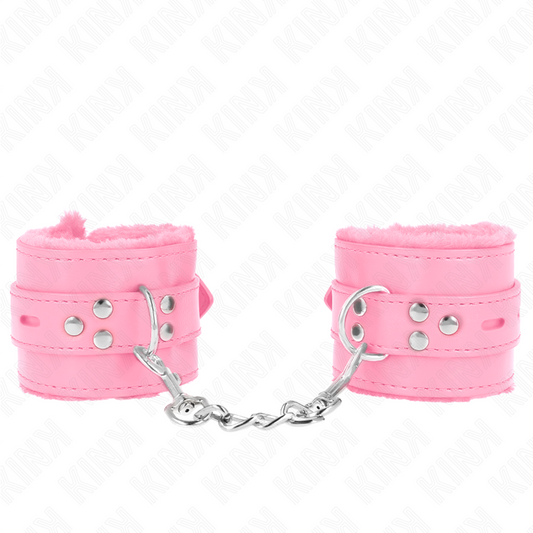 KINK - POLSBROEKEN MET VIERKANTe GATEN ROZE EN ROZE RIEM VERSTELBAAR 17-29 CM X 6 CM