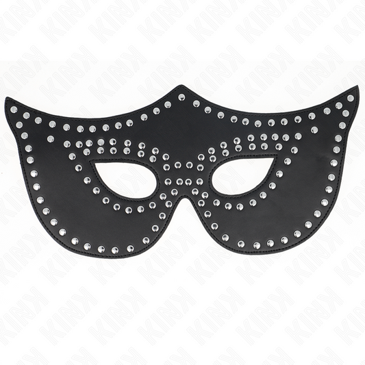 KINK - IMITATIELEDEREN MASKER MET KLINKNAGELS MODEL 2 30 x 12 CM