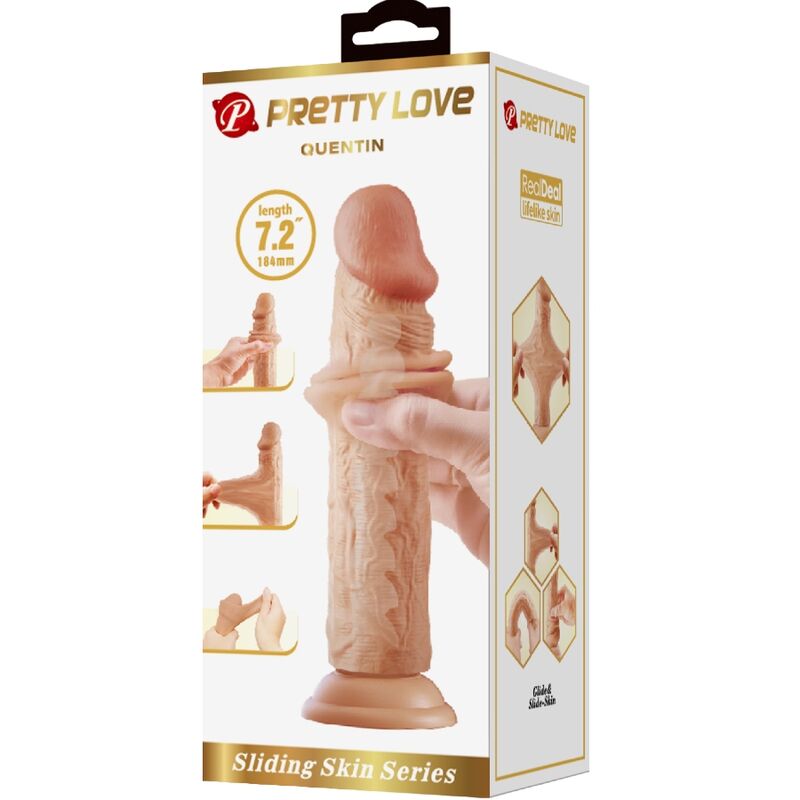 PRETTY LOVE - QUENTIN REALISTISCHE DILDO 18 CM HUIDSKLEUR