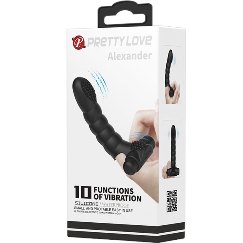 PRETTY LOVE - ALEXANDER VINGERVIBRATOR 10 TRILLINGEN ZWART