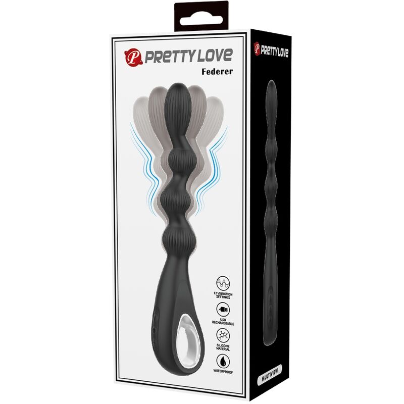 PRETTY LOVE - FEDERER ANAALVIBRATOR 12 TRILLINGEN ZWART